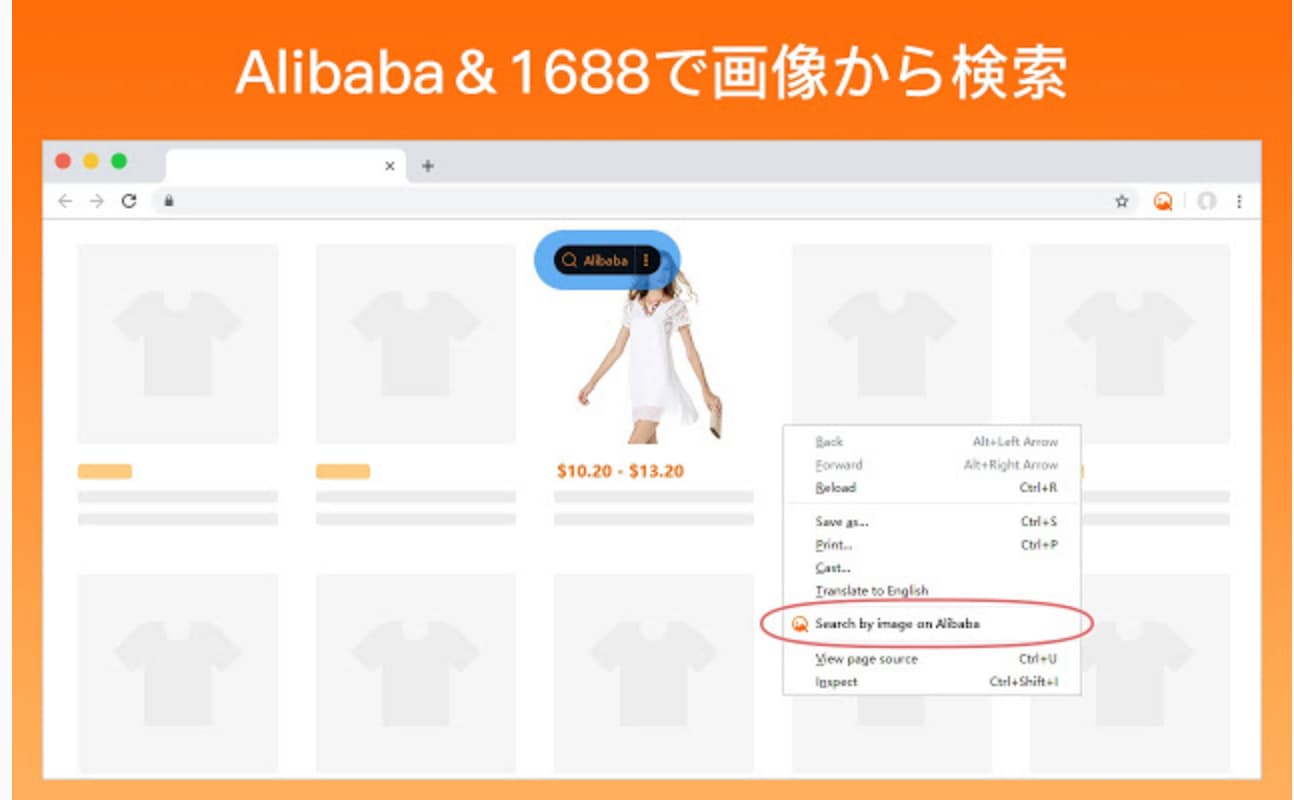 AliPrice Search by image on Alibabaプラグイン